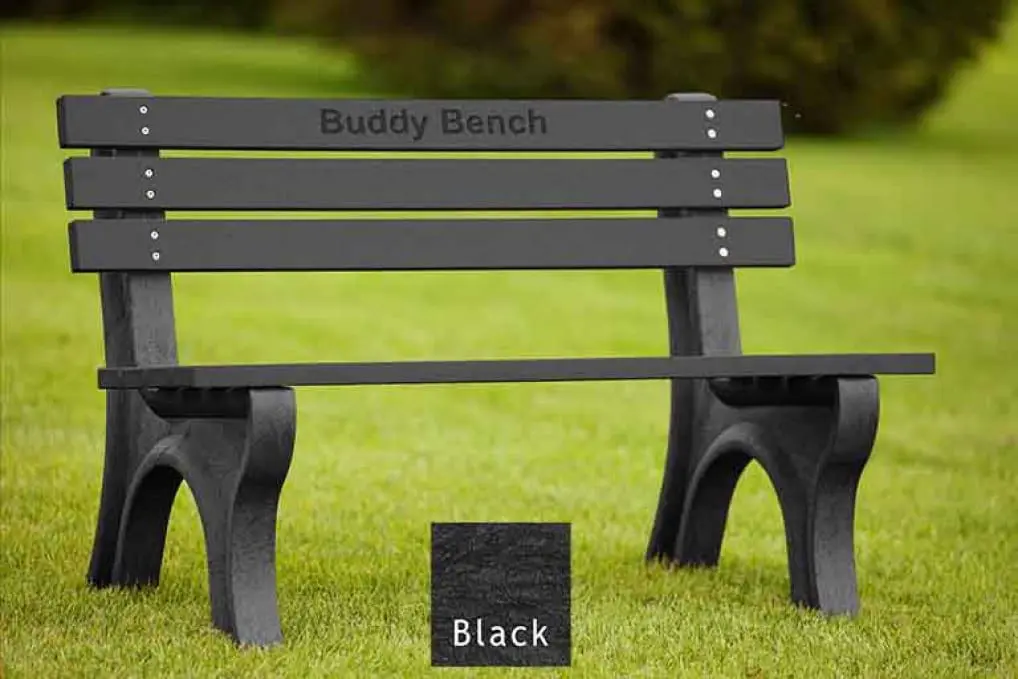 Buddy-Bench-Economizer-4-Bench_black.webp Buddy Bench 4 Ft Economizer Bench - Image 1