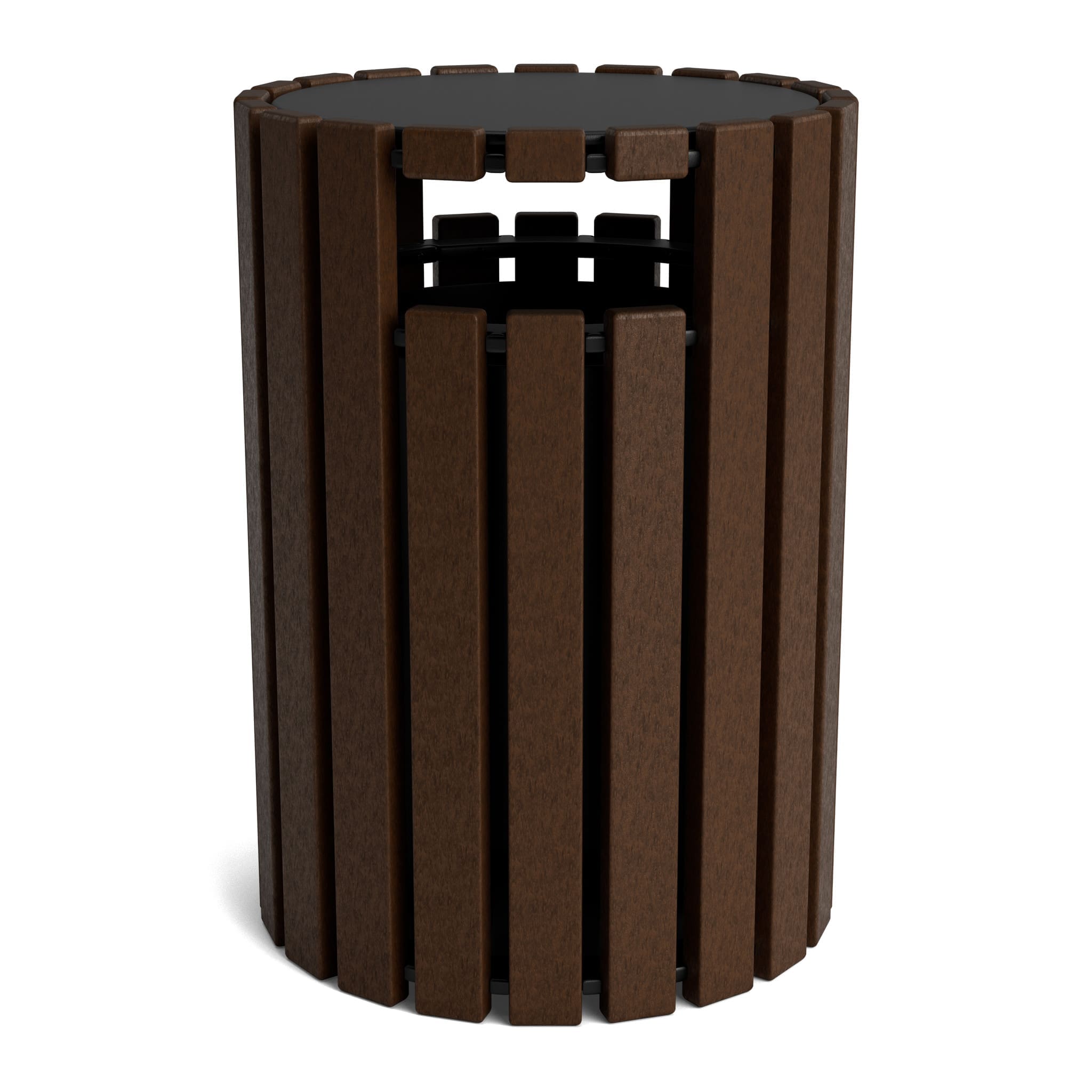 R33C-BN-NEW-WEB.jpg Round Trash Receptacle with Rain Cap 33 Gallon - Image 1
