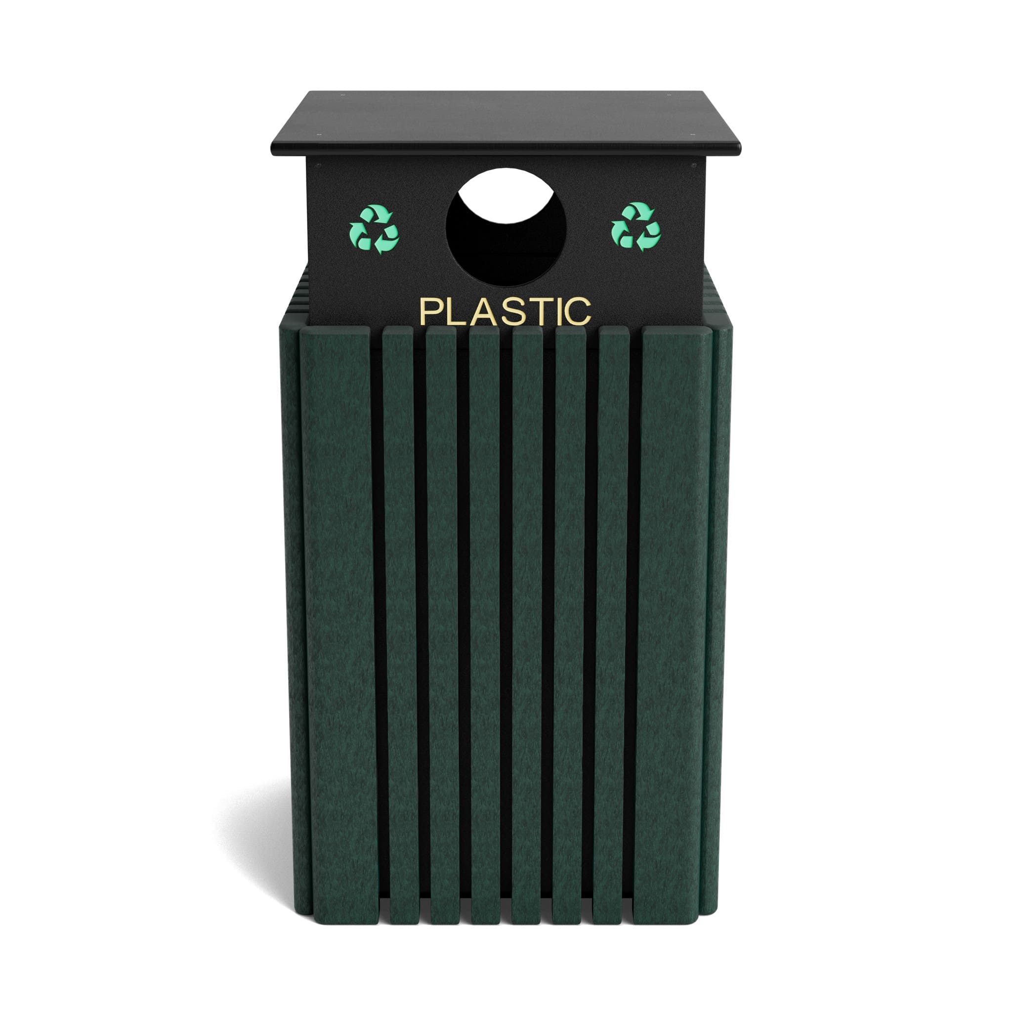 R40C-Plastic-GN-NEW-WEB.jpg Tall 40 Gallon Recycling Receptacles - Image 1