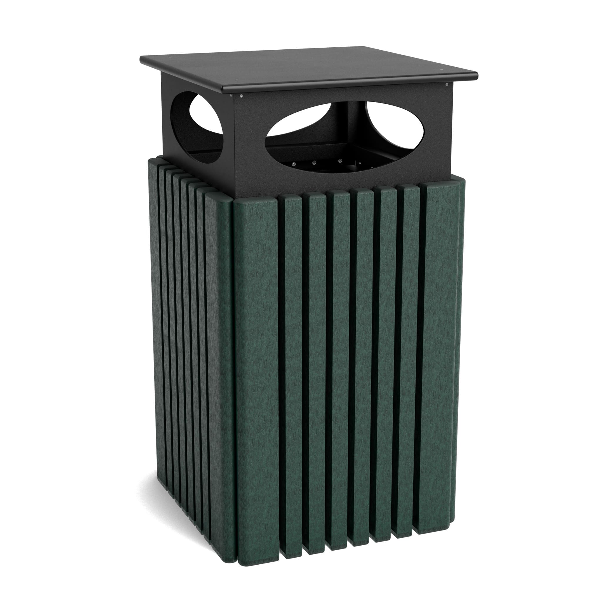 T40C-GN-NEW-WEB.jpg Tall 40 Gallon Trash Receptacle w/Rain Cap - Image 1